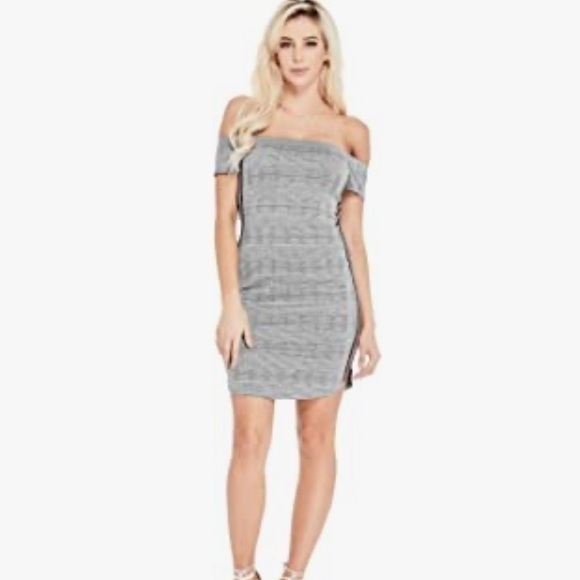 UEC Guess plaid off the shoulder mini dress size XS - Picture 1 of 10